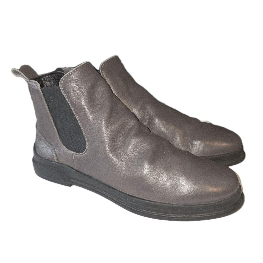 BUENO QUARK Sz 8.5/9 Soft Gray Glove Like Fit Leather Pull On Boho Ankle Boots